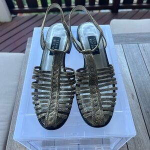 Stuart Weitzman Metallic Strappy Sandals